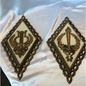 Vintage 1971 Era Homco Wall Hangings Hollywood Regency Mediterranean Maximalists